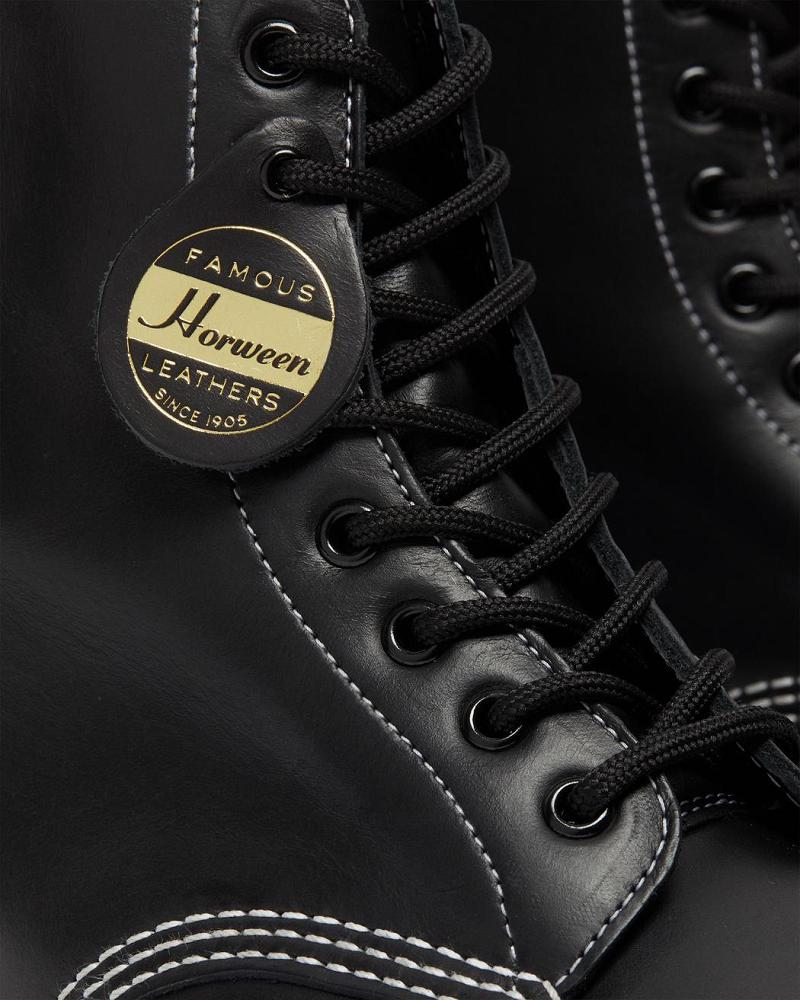 Dr Martens 1460 Pascal Made in England Cavalier Leren Veterlaarzen Heren Zwart | NL 282JPQ